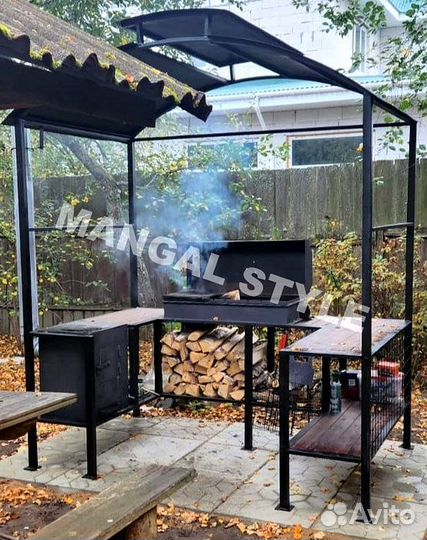 Мангал с печью под казан