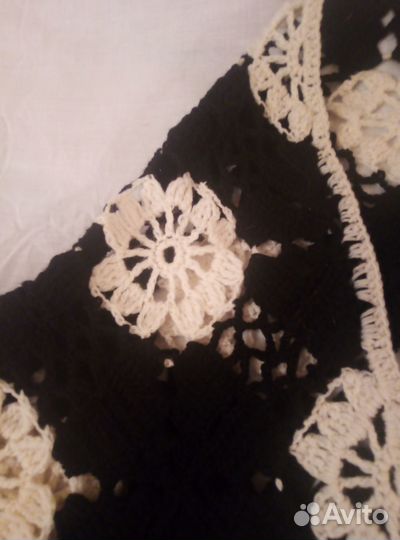 Косынка шаль вязаная, крючком большая