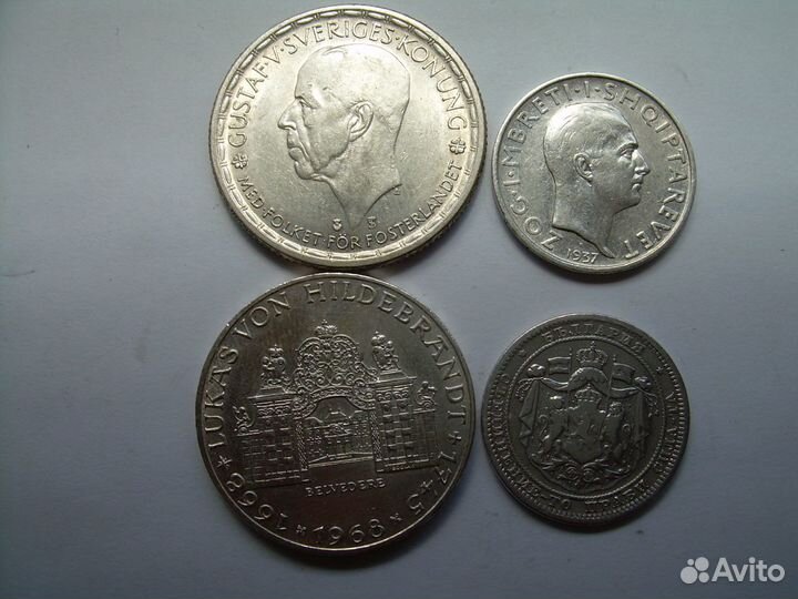 Франция,Албания,Эстония,Литва и др. серебро