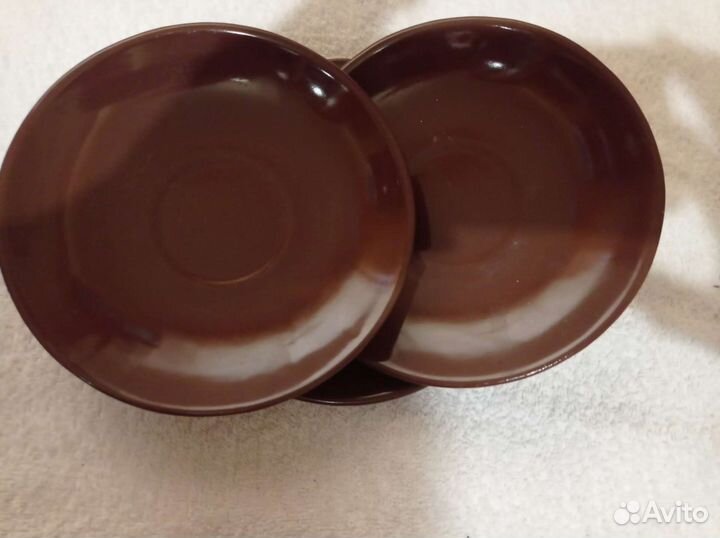 Блюдца шоколад, борисовская керамика