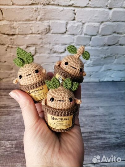 Мандрагора в горшке.игрушка ручная работа