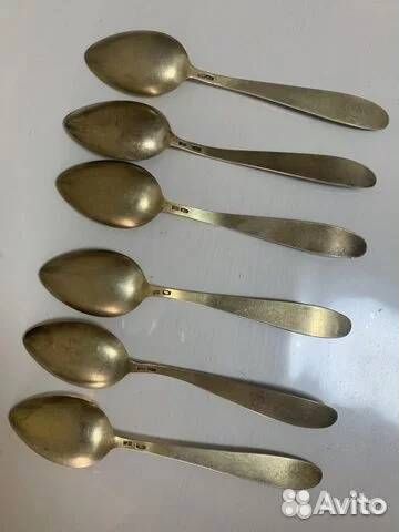 Серебряные кофейные ложки 875пр.6шт. - СССР