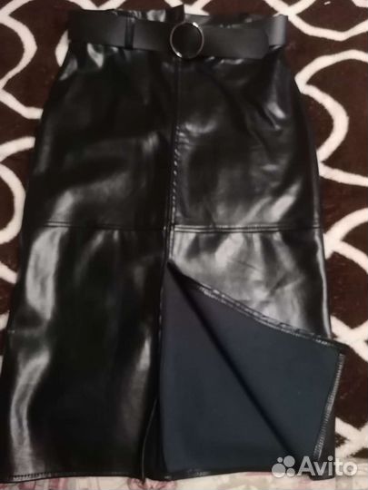Юбка экокожа