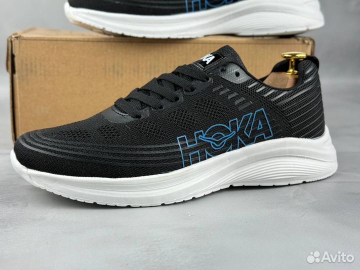 Мужские кроссовки Hoka Walker чёрные