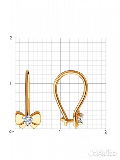 Золотые серьги детские Sokolov