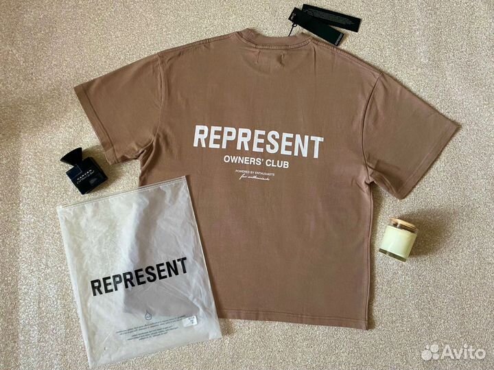 Футболка унисекс Represent owners'club бежевая