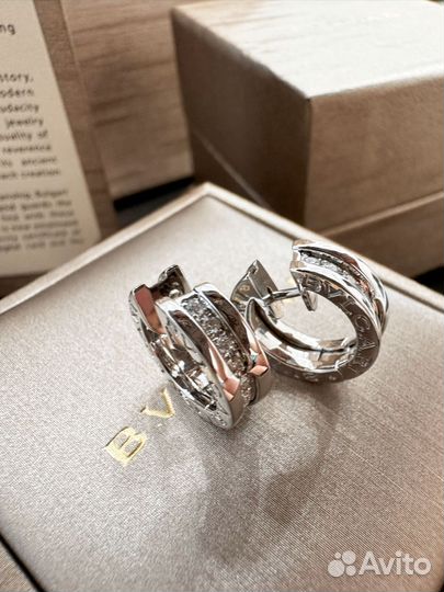 Bvlgari zero золотые серьги с бриллиантами