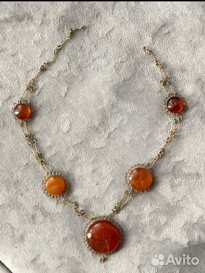 Ожерелье винтаж янтарь
