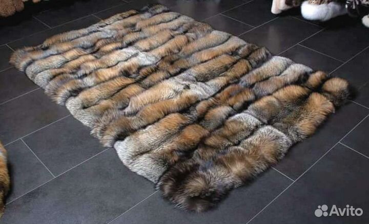 Ковёр из меха чернобурой лисы (кристалл)