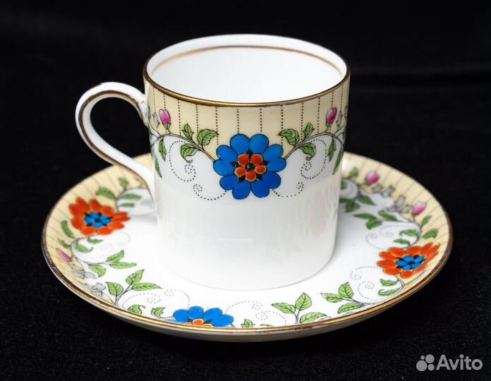 Кофейная пара Эйнзли, фарфор, винтаж, Англия