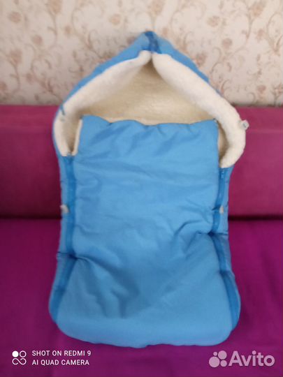 Конверт зимний меховой в коляску