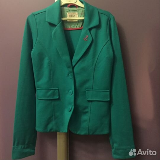 Пиджак для девочки школьный (бирюза ) (рост 134-14