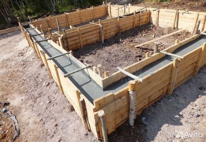 Фундамент бетонные работы отмостки заезды