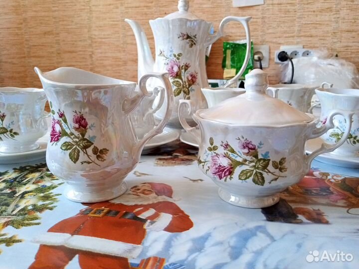 Кофейный сервиз перламутровый СССР