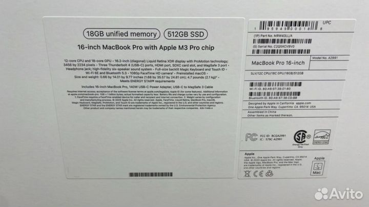 Macbook Pro 16 M3 18/512GB USA/RUS