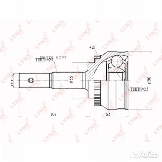 Шрус наружный перед прав/лев