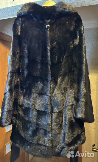 Шуба норковая с капюшоном