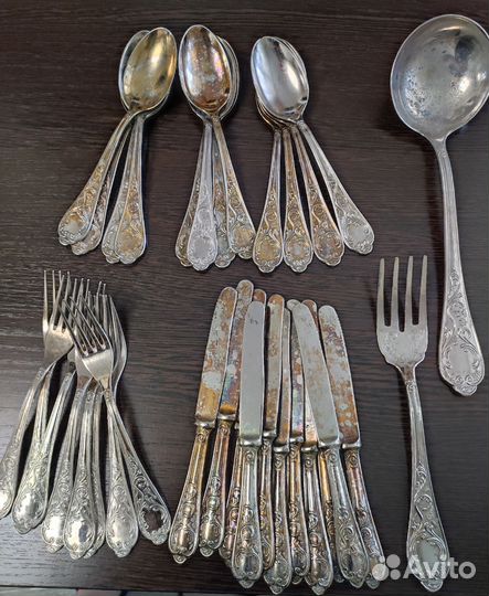Набор столовых приборов серебро 800 пробы