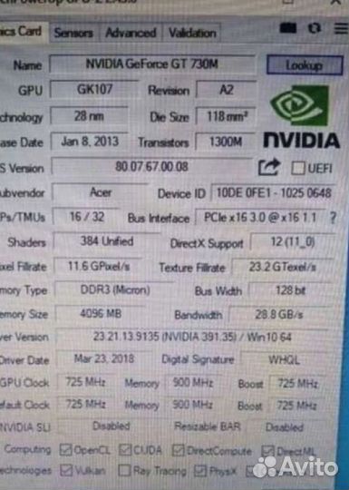 Игровой ноутбук acer