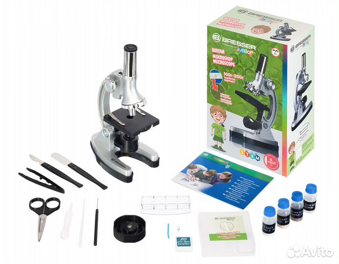Микроскоп Bresser Junior Biotar 300–1200x, без кей