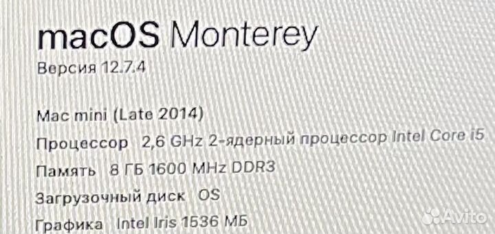 Apple Mac mini (Late 2014) / i5 / SSD Звук Windows