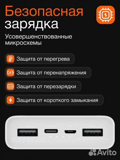 Повербанк 20000 mah внешний аккумулятор Power Bank