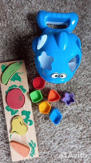 Сортер кит и деревянные овощи