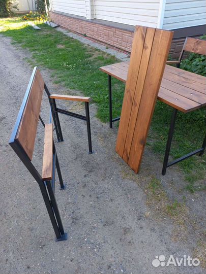 Стол садовый + 2 скамейки