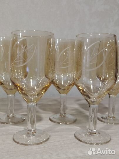 Бокалы цветное стекло с гравировкой