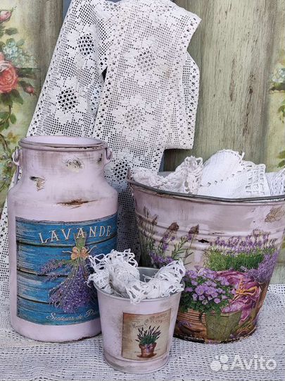 Бидончик кашпо лаванда