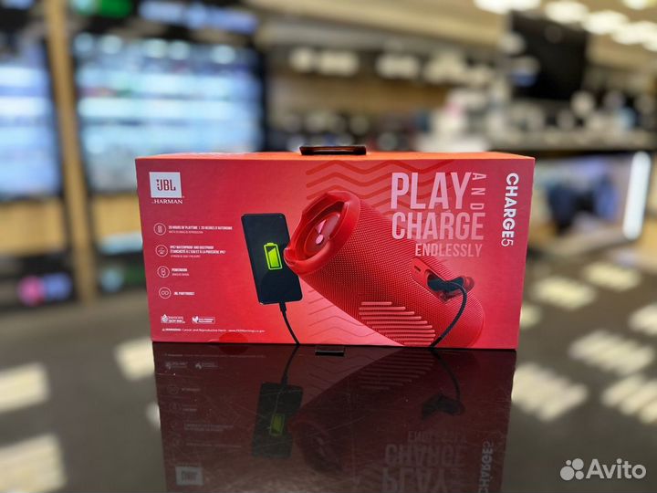 New Портативная колонка JBL Charge 5 RED 40 Вт