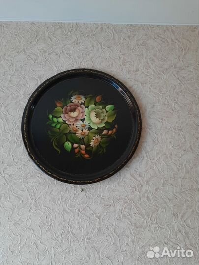 Поднос медный жостовской росписи