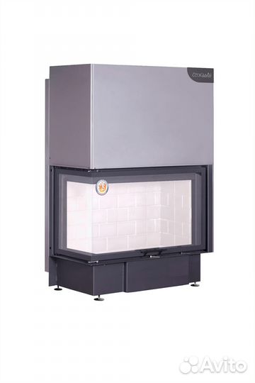 Камин Экокамин дельта 1000 L два стекла принтинг л