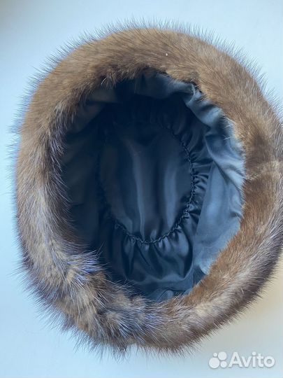 Берет, норка, размер 55-56