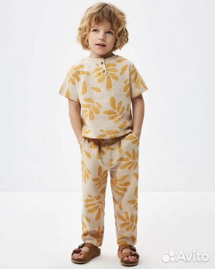 Муслиновый костюм sela для мальчика и футболка