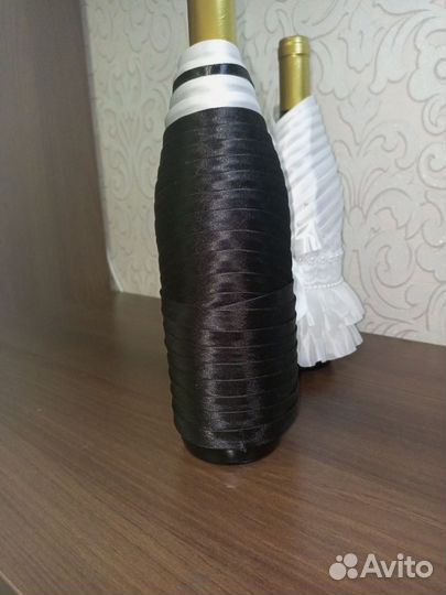 Украшения на бутылки свадебные