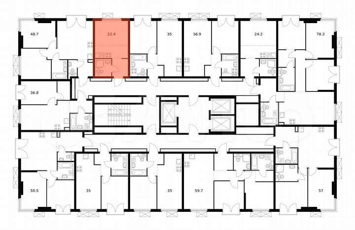 Квартира-студия, 22,4 м², 15/24 эт.
