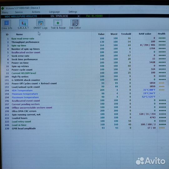 WD Purple 12tb оригинал wd121purz sc ha710