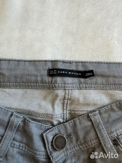 Джинсы zara 36 серые