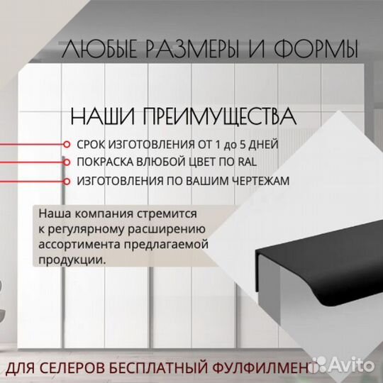 Ручки кухонные накладные оптом