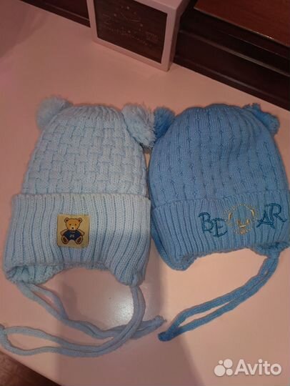 Шапочки для мальчика 0-3 мес