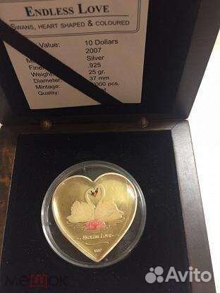 Либерия 10 долларов 2007 серебро