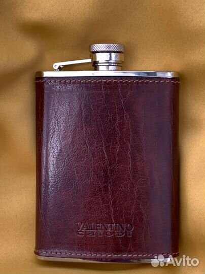 Фляжка Сталь/Кожа