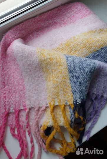 Теплый палантин шарф, длина 2 м