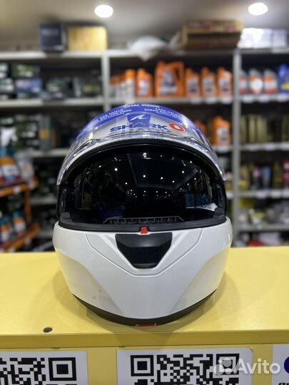 Мотошлем shark EVO ES Blank (трансформер) белый