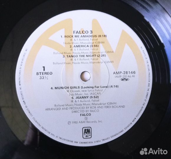 Falco – Falco 3 LP 1986 Japan Original 2Obi