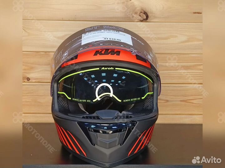 Шлем, ST 501 helmet, чёрно-оранжевый