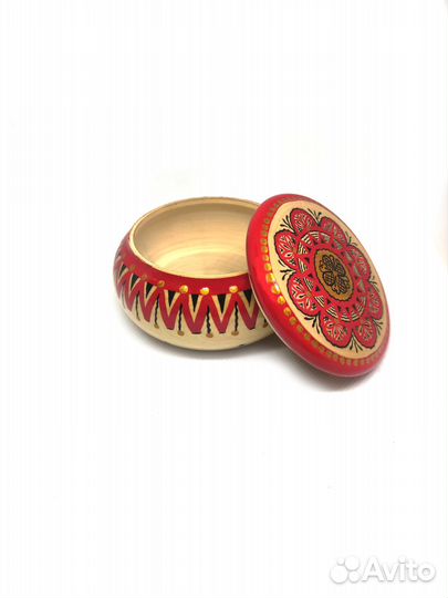 Шкатулка деревянная расписная. Массив (осина)