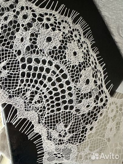 Шантильи нежное кружево белое черное купон 3 м