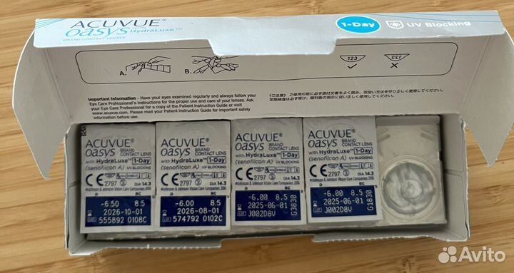 Линзы контактные acuvue oasys однодневные